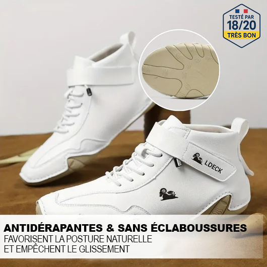 LDECK - chaussure nus-pieds en cuir ergonomique, imperméable et antidouleur