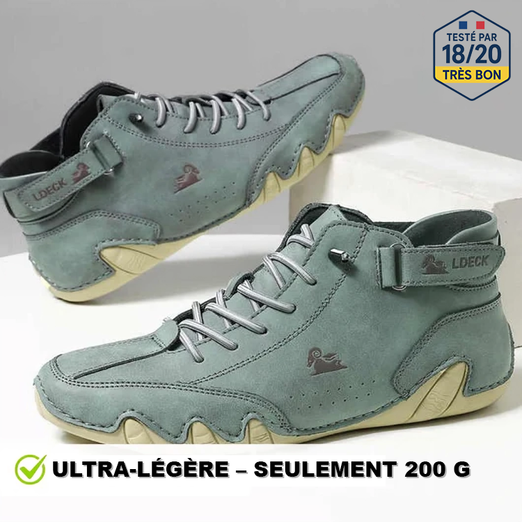 LDECK - chaussure nus-pieds en cuir ergonomique, imperméable et antidouleur
