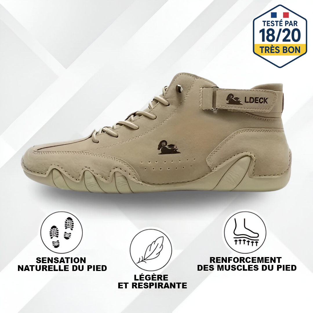 LDECK - chaussure nus-pieds en cuir ergonomique, imperméable et antidouleur