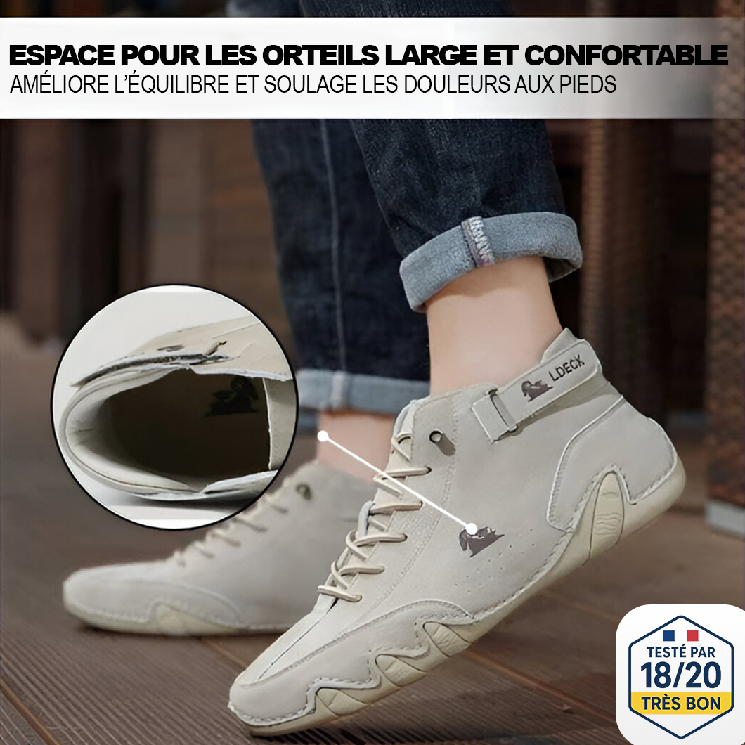 LDECK - chaussure nus-pieds en cuir ergonomique, imperméable et antidouleur