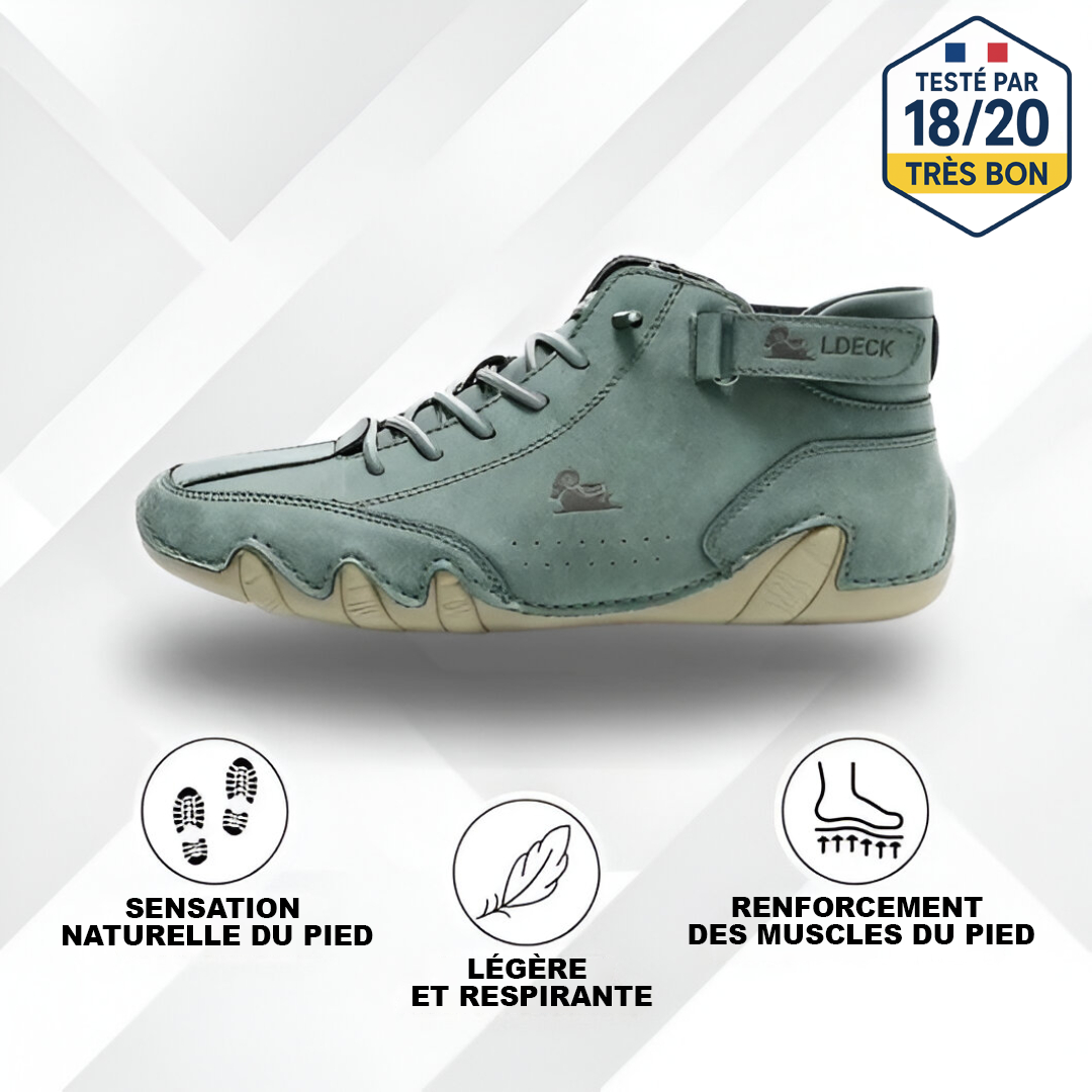 LDECK - chaussure nus-pieds en cuir ergonomique, imperméable et antidouleur