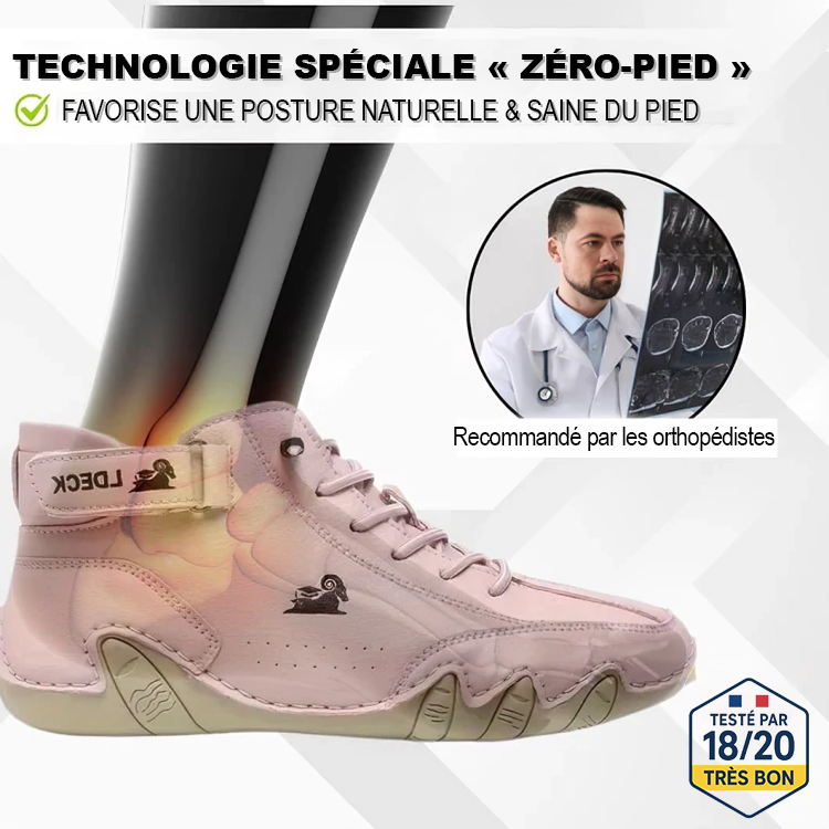 LDECK - chaussure nus-pieds en cuir ergonomique, imperméable et antidouleur