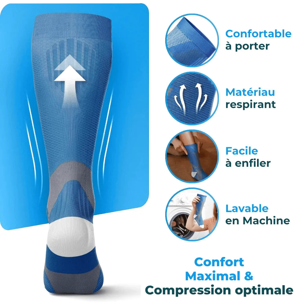 OrthoLeg® - Chaussette de compression pour des jambes et des pieds sans douleur - Nuage Confort