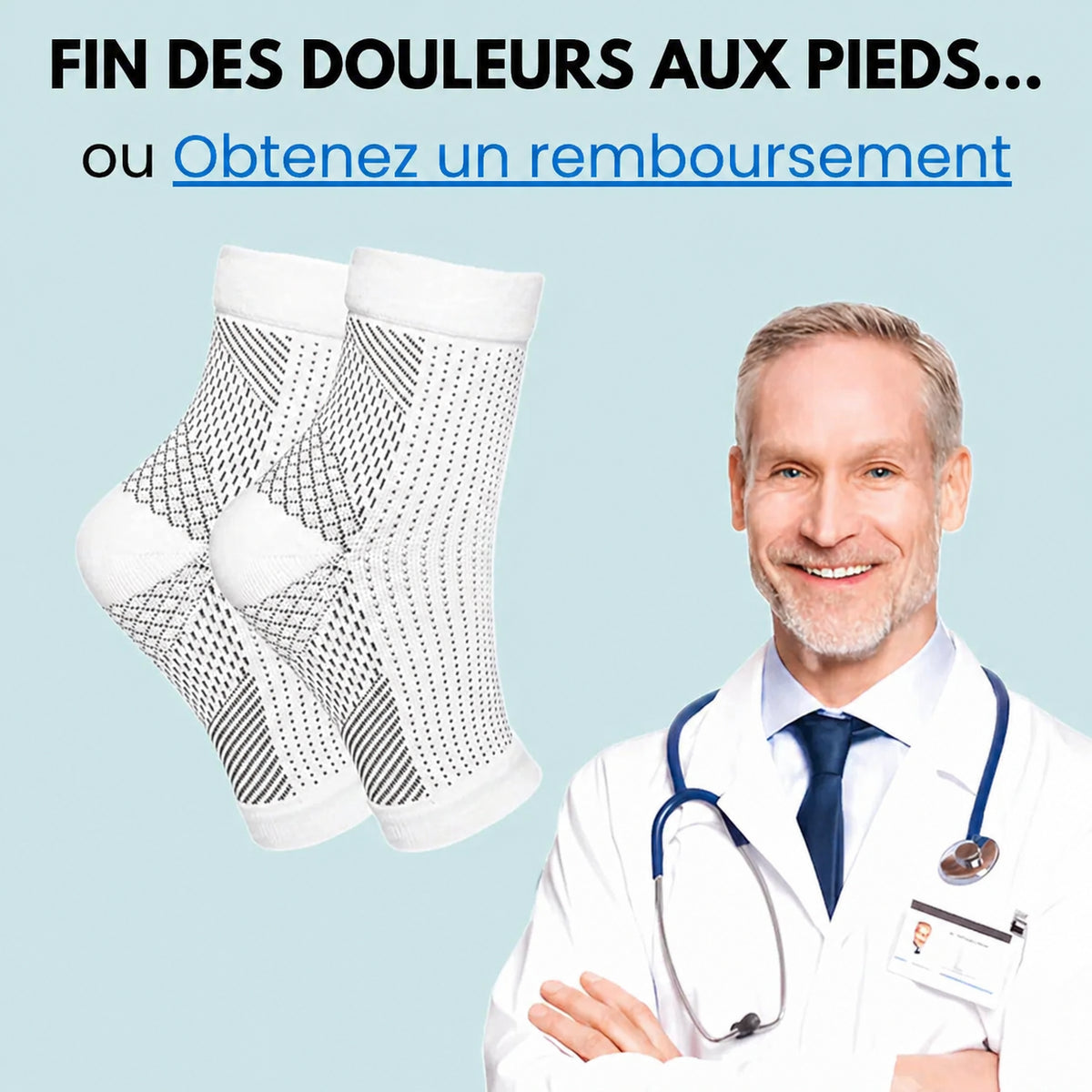 Chaussettes pour neuropathie OrthoSocks® en coton, confortables, avec soutien pour les pieds sensibles.